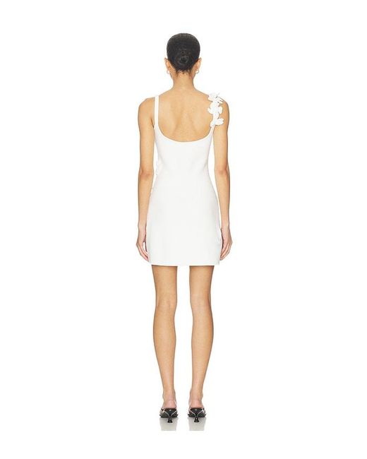 AMUR White Deedra Floral Knit Midi Dress