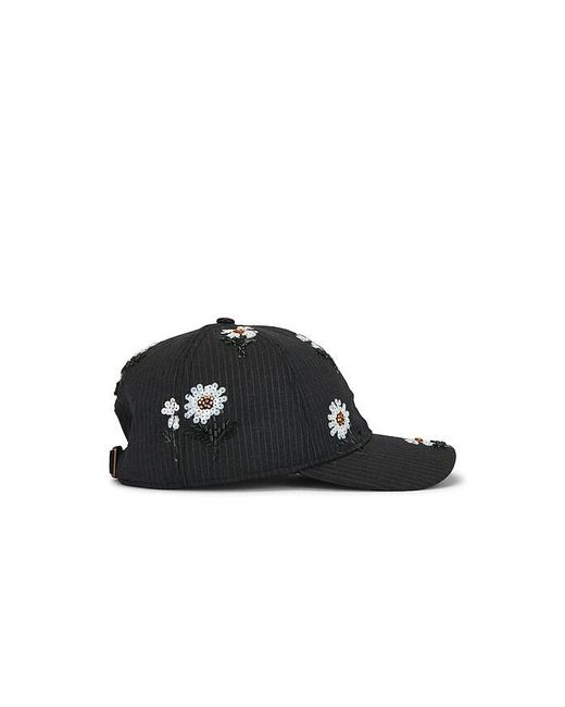 Honor The Gift Black Flowers Beaded 6 Panel Cap for men