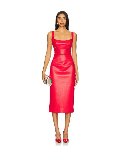 Bardot Kassy Faux Leather Dress in Red | Lyst UK