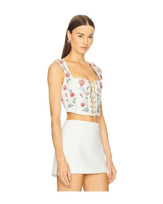 Agua Bendita White Cornalina Mosqueta Corset Top