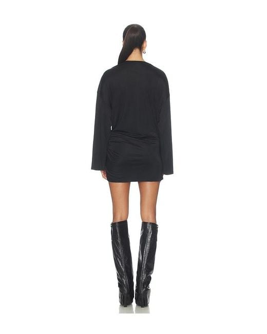 The Attico Black Drape Slit Mini Dress