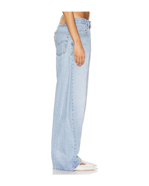aligrace Blue Vintage Barrel Wide Leg Jeans