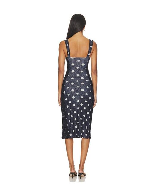 Free People Blue Not Your Baby Midi Printed Slip Dress
