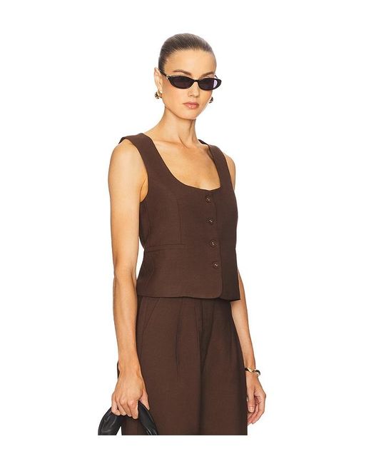 WeWoreWhat X Revolve Scoop Tailored Vest Brown