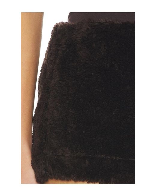 Milkwhite Black Faux Fur Mini Skort