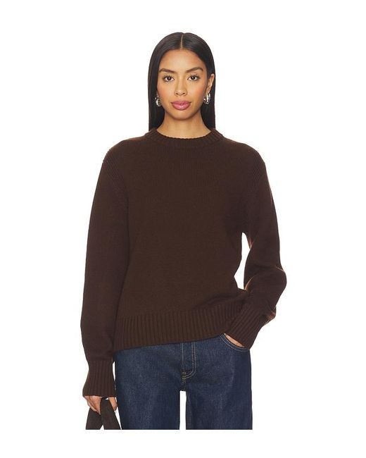 ALIGNE Brown Dion Crew Neck Jumper