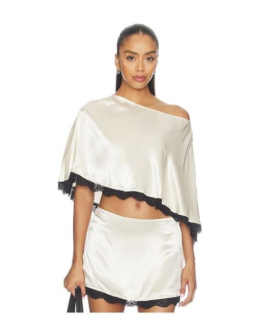 SNDY'S White Zaley Poncho Top