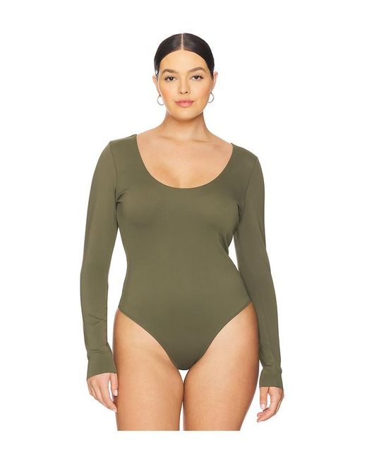 GOOD AMERICAN Blue Sculpting Scoop Long Sleeve Body