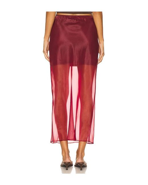 Line & Dot Red X Revolve Denman Midi Skirt
