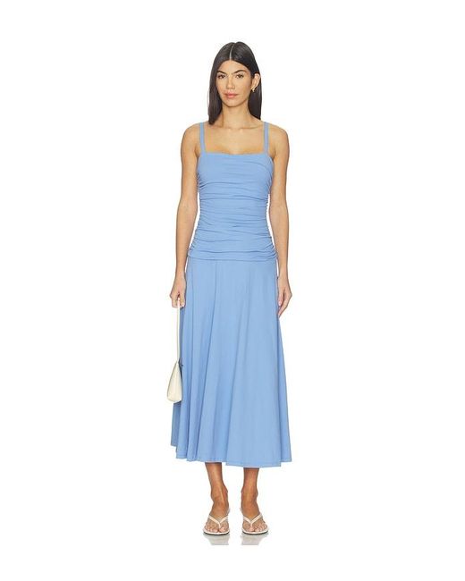 Monaco String Susana Monaco Low Gathered String Dress in Blue | Lyst
