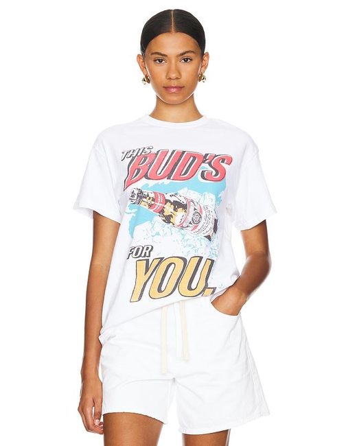 T-SHIRT THIS BUD'S FOR YOU Junk Food en coloris White