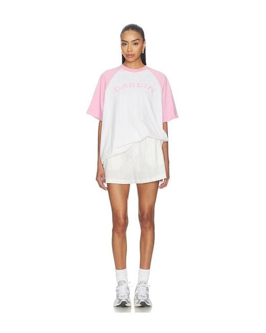 Darling White Old Skool Raglan Tee