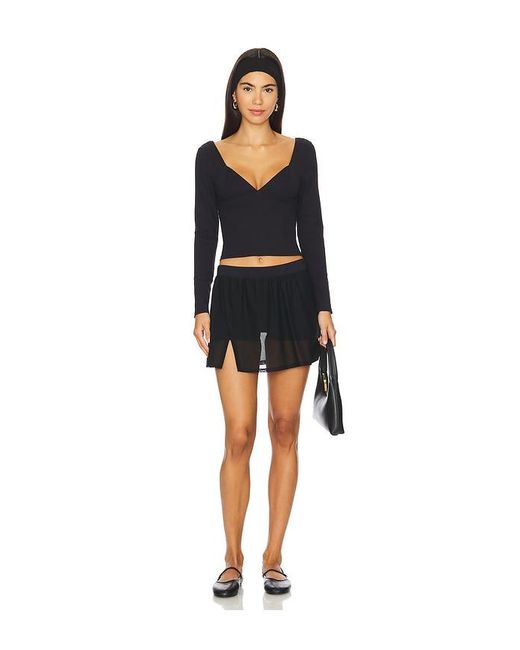 Free People Black X Intimately Fp Duo Corset Long Sleeve Cami