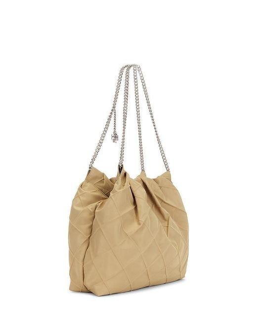 Tory Burch Natural Fleming Nylon Hobo Bag