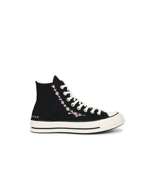Converse Black Chuck 70 Embroidered Flowers Sneaker