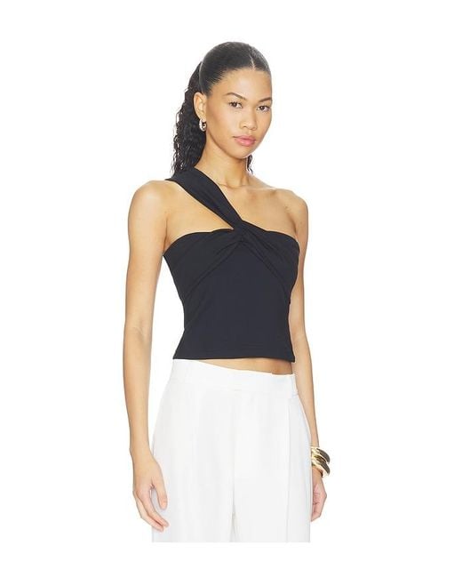 Susana Monaco Blue Twisted One Arm Top
