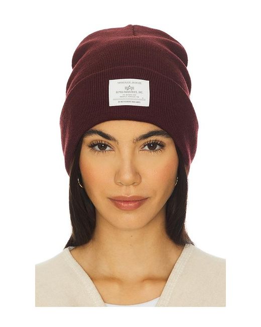 Alpha Industries Red Essential Beanie