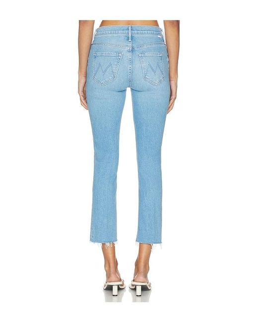 Mother Blue The Mid Rise Dazzler Crop Fray Jeans