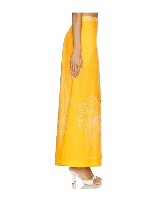 VERANDAH Yellow Magnolia Maxi Skirt