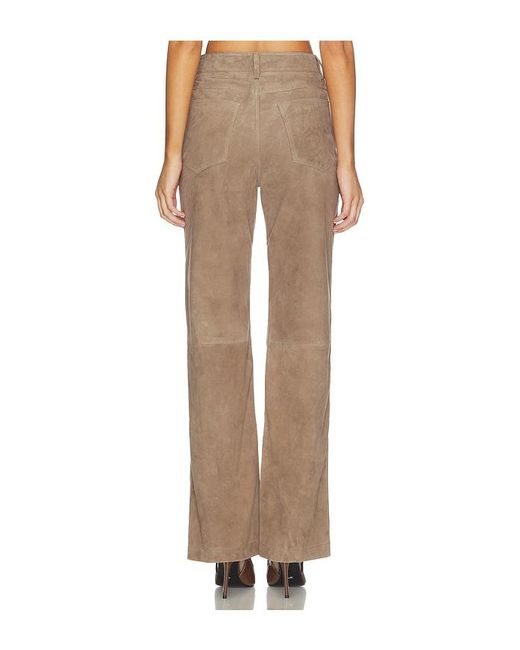 ROTATE BIRGER CHRISTENSEN Natural Straight Suede Pants