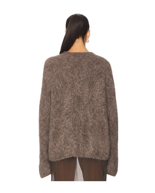 Soft Goat Brown Alpaca Crewneck Pullover