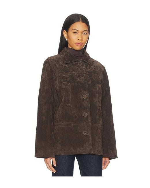 WeWoreWhat Brown X Premium Suede Button Front Jacket
