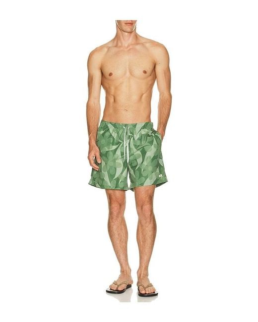 Bather Green Fern Daisy Trip Swim Trunk for men