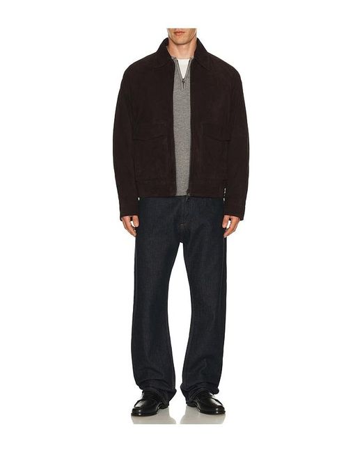 Theory Black Reece Aviator Bomber Jacket for men