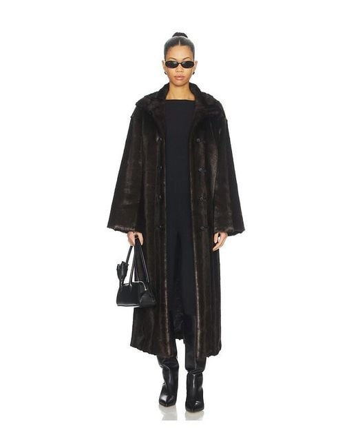 Abrigo De Piel Sintética Mandarín En Color Marrón Talla (También En 36, 38) Rohe de color Black