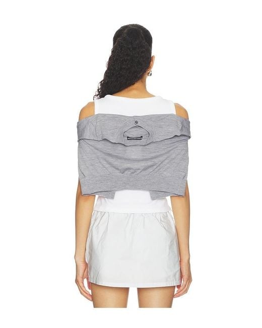 Alexander Wang White Pre-Styled Tank Top With Draped Cardigan