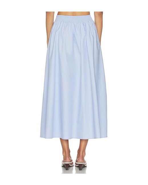 Susana Monaco Blue Poplin Midi Skirt