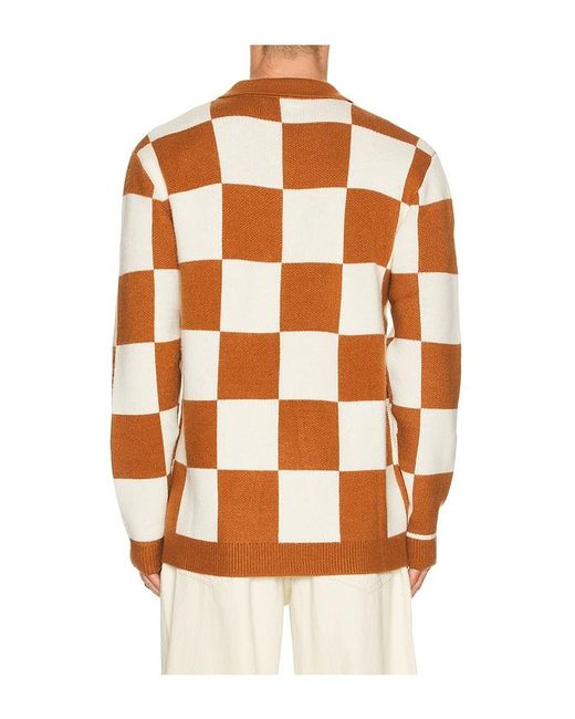 Rhythm Orange Rhumba Check Knit Polo for men