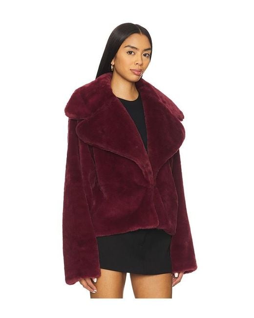 superdown Red X Emma Leger Willow Faux Fur Coat