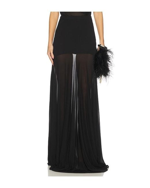 Atlein Black Long Godet Skirt