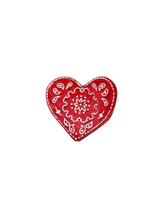 Solar Eclipse Red Hand-Painted Mini Paisley Heart Claw Hair Clip