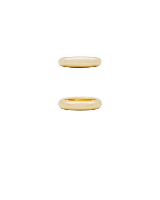 Ettika White Modern Dome Ring Set