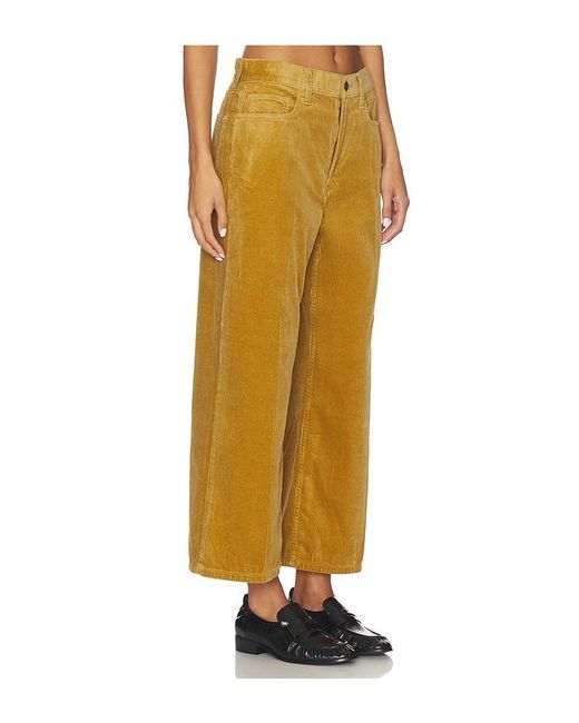 Polo Ralph Lauren Yellow Corduroy Wide-Leg Cropped Pant