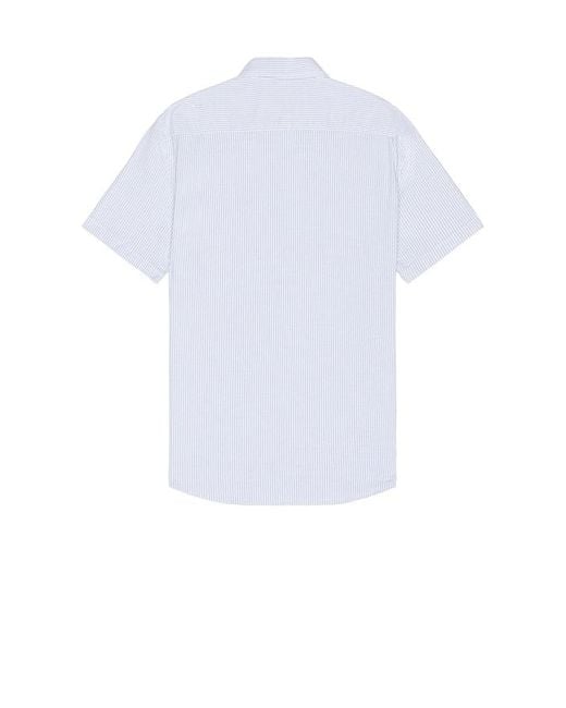 Faherty Brand White Short Sleeve Supima Oxford Shirt for men