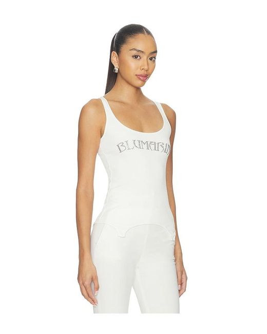 Blumarine White Jersey Tank Top