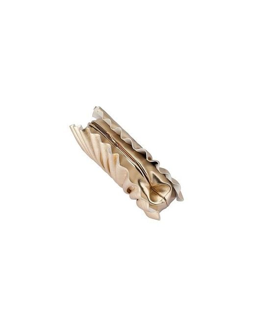 Olga Berg Natural Hollie Pleated Clutch