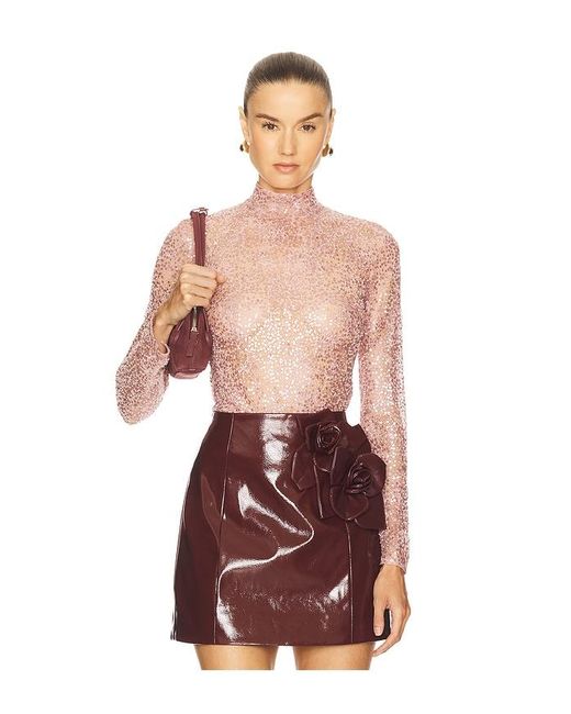 AKNVAS Red Bente Beaded Top