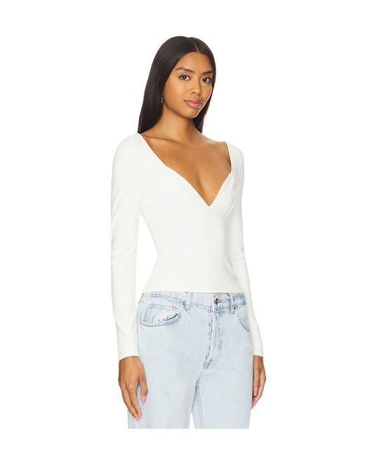 Free People White X Intimately Fp Duo Corset Long Sleeve Cami