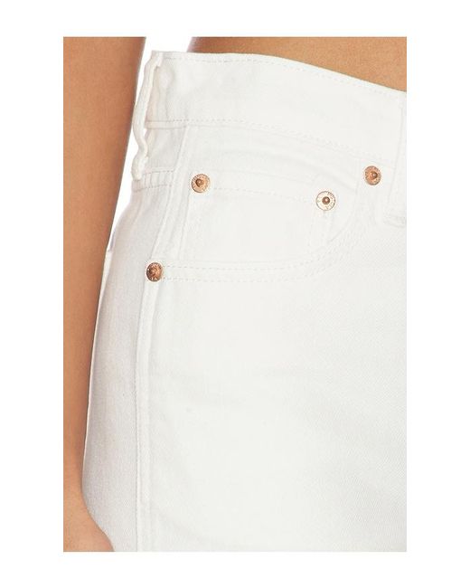 Pistola White Kacey Mid Rise Cuffed Boyfriend Jeans
