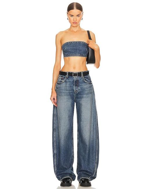 GRLFRND Blue Paola Barrel Leg Jean