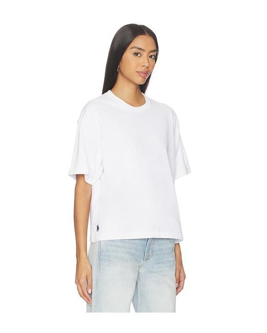 Polo Ralph Lauren White Jersey Crop Short Sleeve T-Shirt