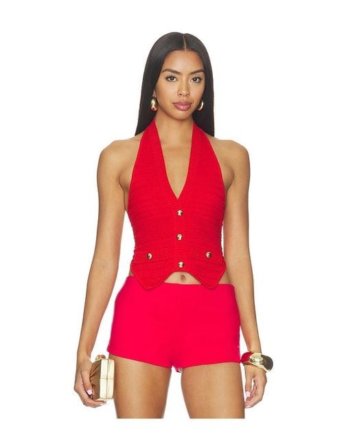 retroféte Red Tinsley Knit Vest