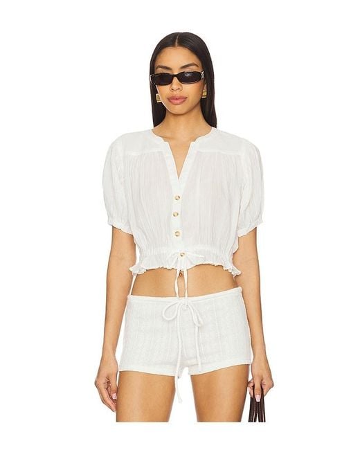 Free People White X We The Free Little Cloud Shirt