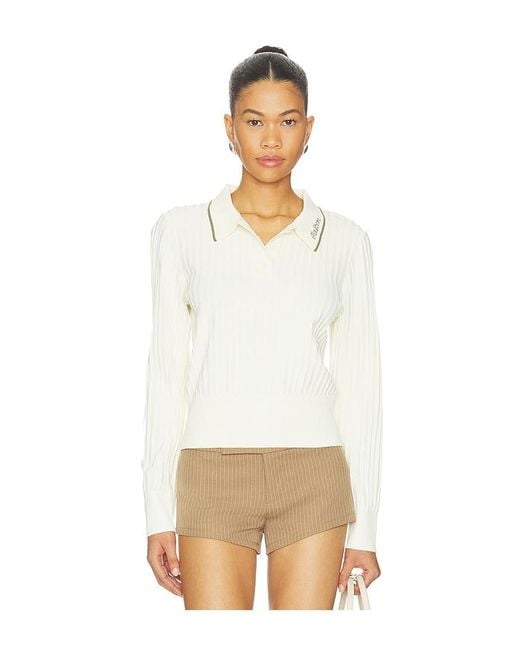 Malbon White Selma Polo Top