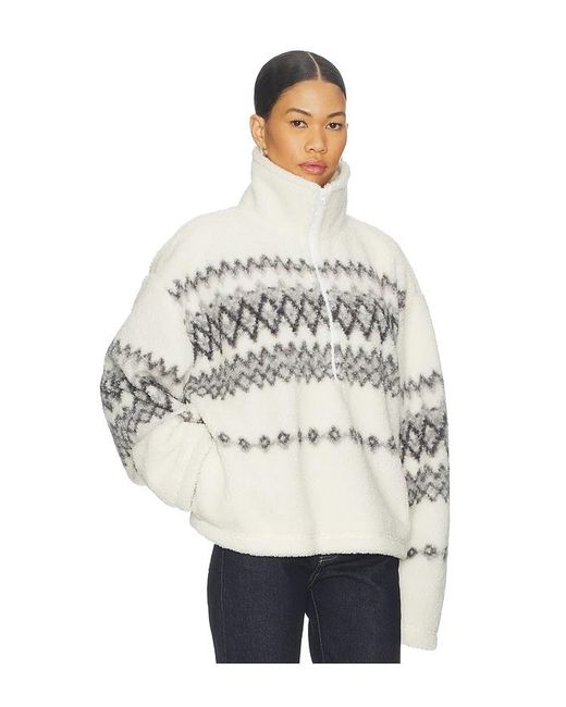 Lovers + Friends Natural Billie Half Zip Pullover