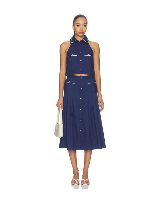 SER.O.YA Blue Yumi Poplin Top